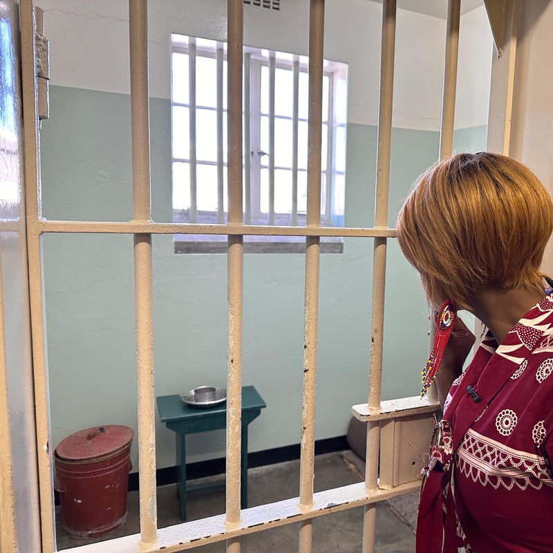Historic entrance to Robben Island maximum security prison Cape Town
